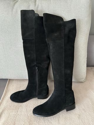 Botas altas de piel Morgan negras