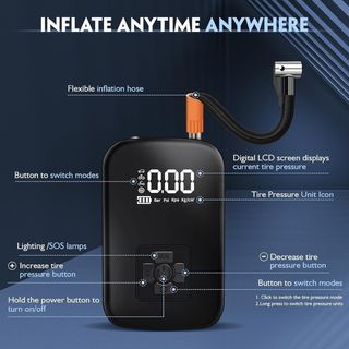 ✓ Compresor Aire Portátil para Coches Bicicletas