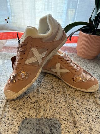 Zapatillas Munich Goal 1408 Rosa/Dorado