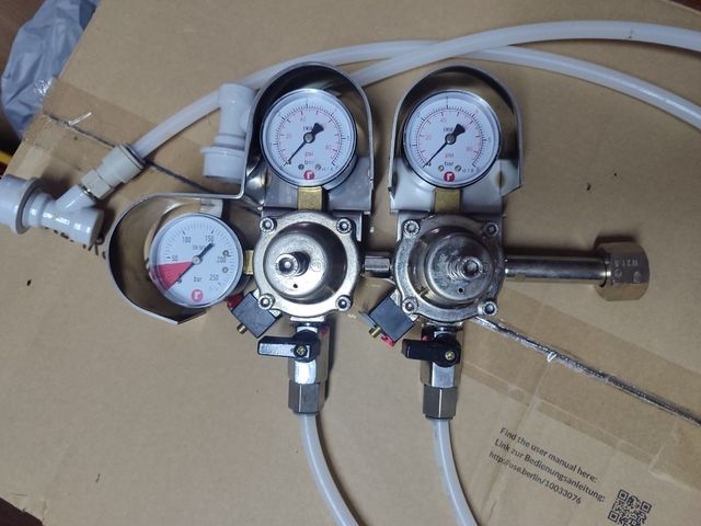 Manómetro doble para cerveza de acero inoxidable