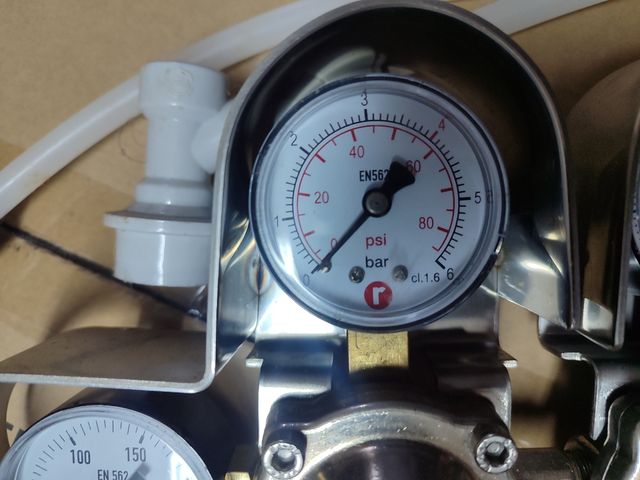 Manómetro doble para cerveza de acero inoxidable