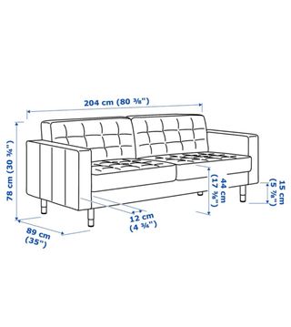 Sofá IKEA Landskrona (3 plazas) + Reposapies