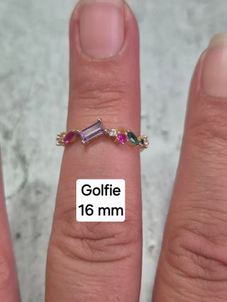 Anillo Multicolor con Piedras Moradas y Rosas