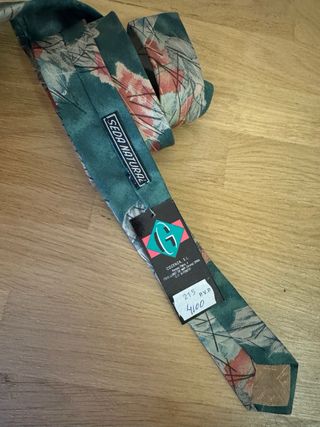 Corbata Seda Vintage Verde Multicolor