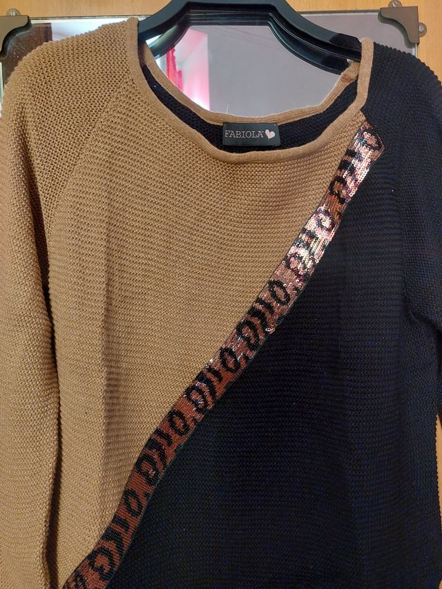 Maglia FABIOLA bicolore con dettaglio