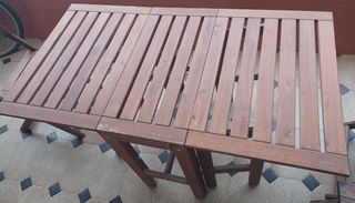 Mesa teca terraza plegable