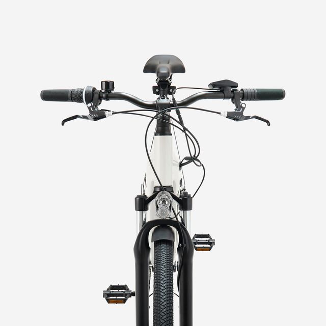 Bicicleta eléctrica todocamino E-Actv 100 cuadro bajo gris