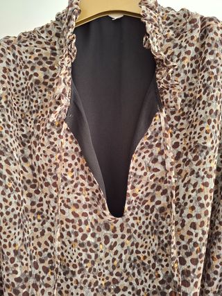 Blusa Liu Jo Animal Print Beige y Marrón