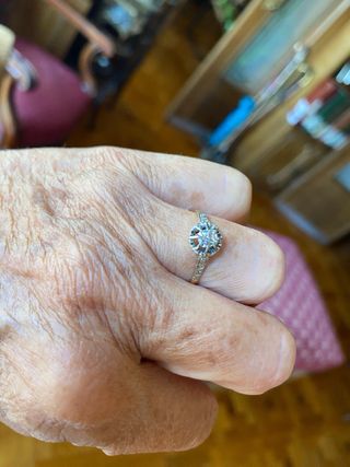 Anillo oro 18k antiguo brillantes