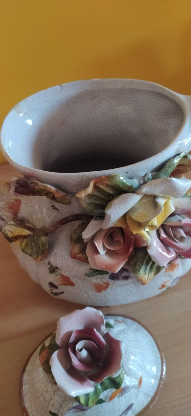 Brocca ceramica Bassano decorata fiori