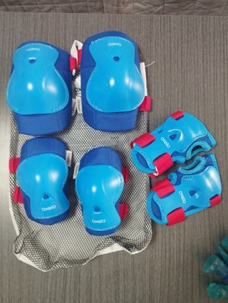 Set Protecciones Patinaje Oxelo Azul/Rojo
