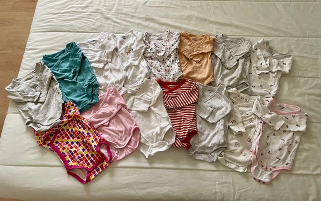 Lote 15 Bodys Bebé Manga Larga