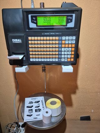 Balanza DIBAL con ticket y pegatinas GARANTIA 