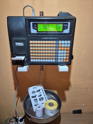 Balanza DIBAL con ticket y pegatinas GARANTIA 