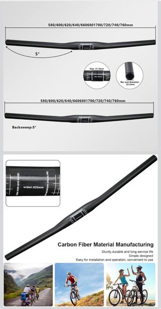 Manillar carbono 31,8 plano 700mm