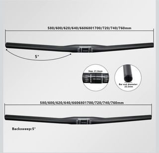 Manillar carbono 31,8 plano 700mm
