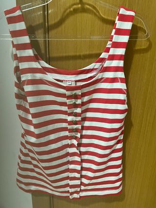 Top tirantes rayas rojas y blancas