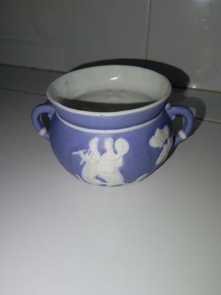 Juego de té de porcelana azul wedgwod