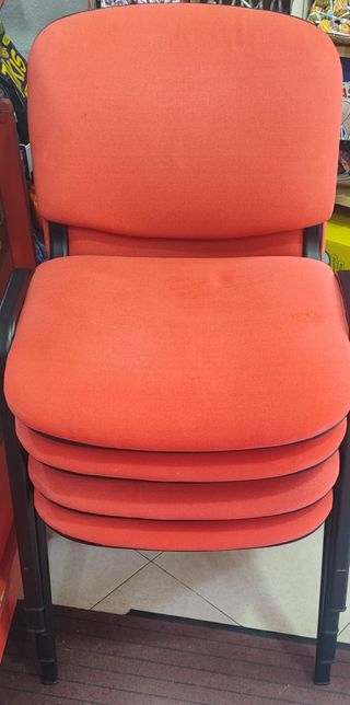 4 Sillas Naranja y Negro