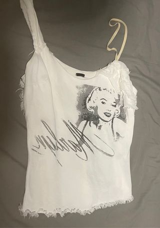 Top Marilyn Monroe gris y blanco Talla XS