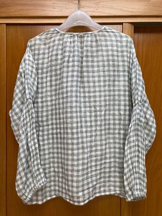 Camisola Zara cuadros verde y blanco