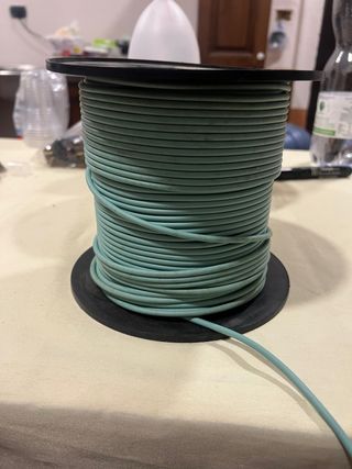 Bobina cavo gomma azzurro 100m
