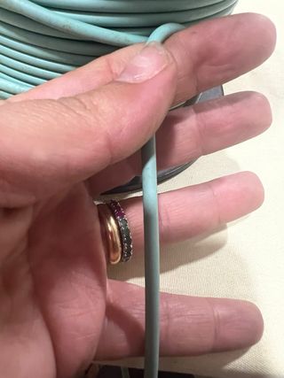 Bobina cavo gomma azzurro 100m