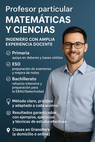 Profesor particular – Matemáticas y Ciencias