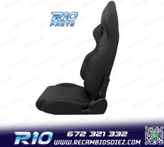 ASIENTO BAQUET UNIVERSAL LOOK SPARCO CUERO NEGRO