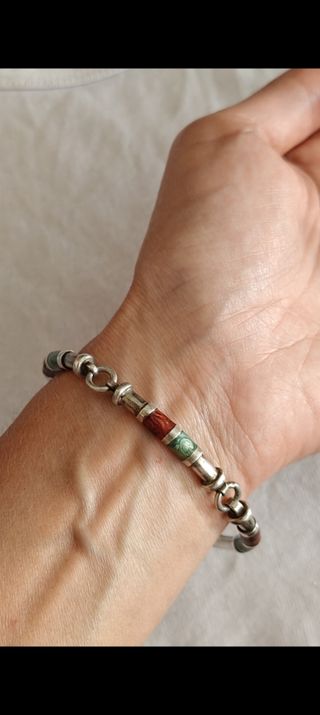 Pulsera plata Vintage, colores