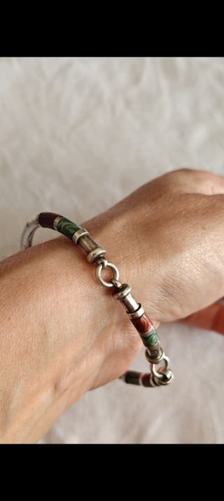 Pulsera plata Vintage, colores