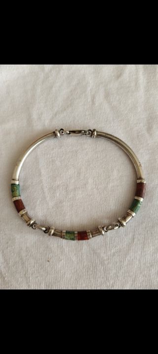 Pulsera plata Vintage, colores