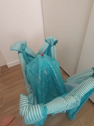Cuna de viaje plegable azul