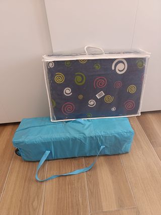 Cuna de viaje plegable azul