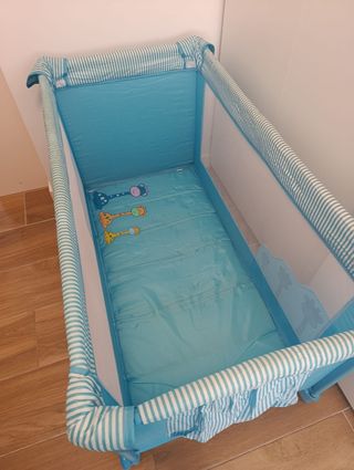 Cuna de viaje plegable azul
