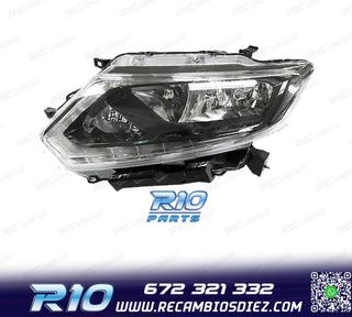 FARO IZQ PARA NISSAN XTRAIL 14-18 LED FONDO NEGRO