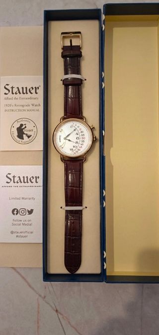 Reloj Stauer Retrograde Oro Marrón