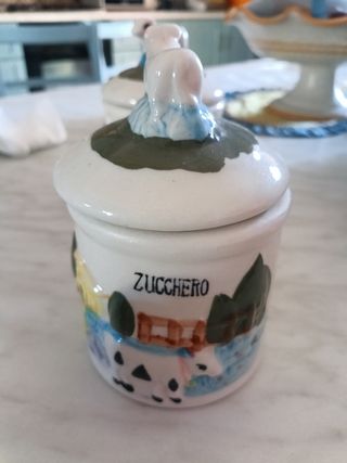 Zucchieriera o porta caffè decorata