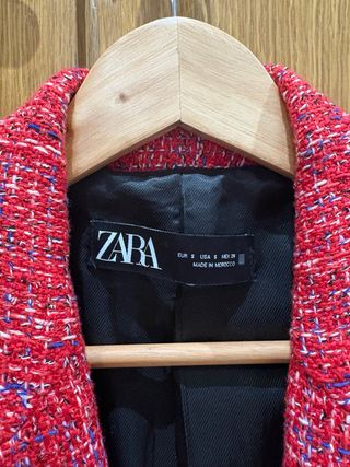 Blazer Zara Roja Tweed