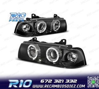FAROS BMW E36 92-98 COUPE CCFL OJOS ANGEL FONDO NEGRO