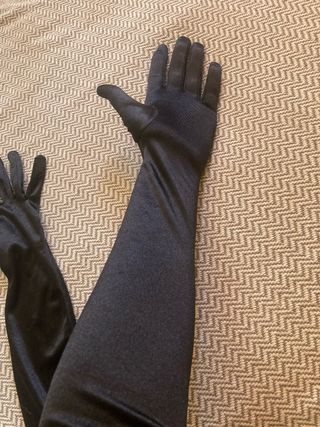 guantes largos negras elasticos