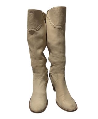 Stivali camperos vera pelle beige