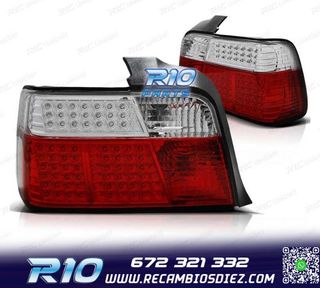 PILOTOS BMW E36 91-99 LED ROJO CROMO