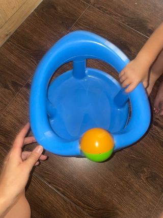 Asiento Bañera Bebé Azul con Ventosas