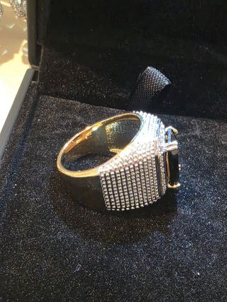 Anillo Hombre Ónix Negro Brillantes