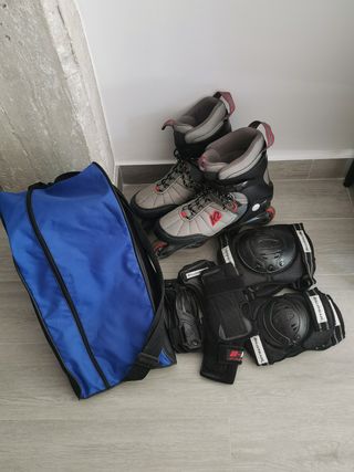 Patines K2 + protecciones Rollerblade
