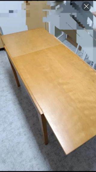 Mesa de comedor extensible madera clara
