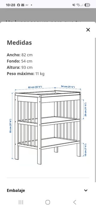 Cambiador Ikea GULLIVER" blanco.
50 euros.
