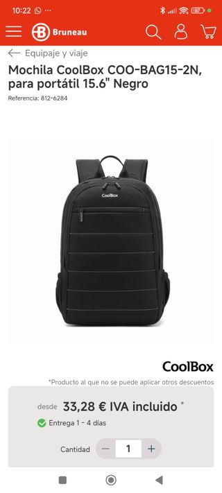Mochila Coolbox para portátil - Nueva con etiqueta