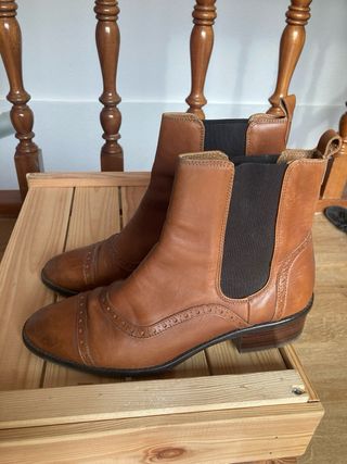 Botines piel marrón Massimo Dutti